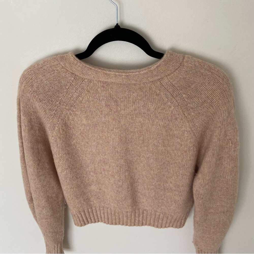 Aritzia Cream Button-Front V-Neck Cardigan Sweater - Picture 6 of 11